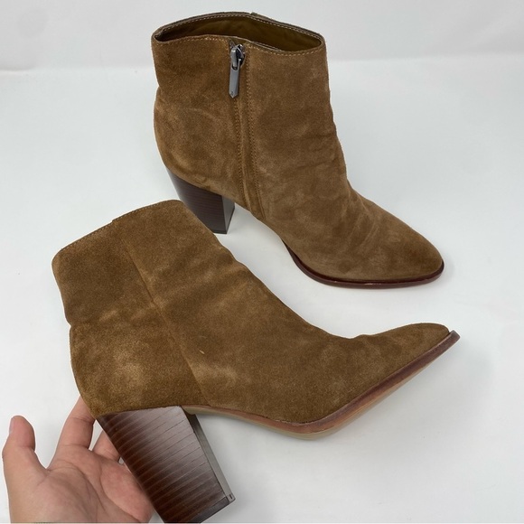 Sam Edelman Blake suede ankle boots cinnamon‎ size 9.5 chocolate brown - Picture 3 of 10